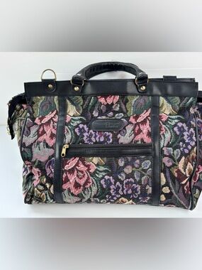 Bentley Floral Tapestry Weekender Bag Vintage Style Travel Tote